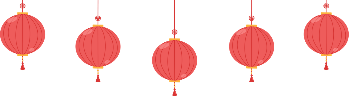 Decorative Chinese Lanterns Illustration